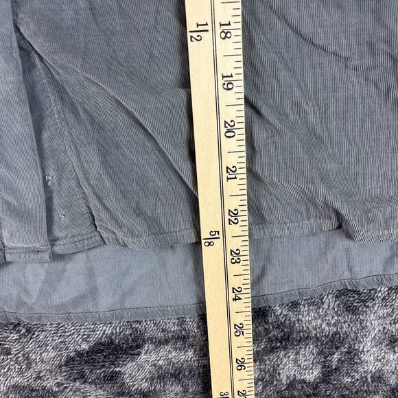 James Perse Corduroy Button Up Shirt Gray Women's 1 Pinwale Pocket $185 NWT - Picture 6 of 9